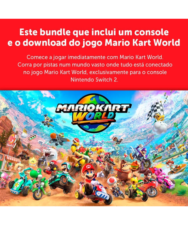 Console Nintendo Switch 2 + Mario Kart – Híbrido Portátil e TV, Edição com Jogo