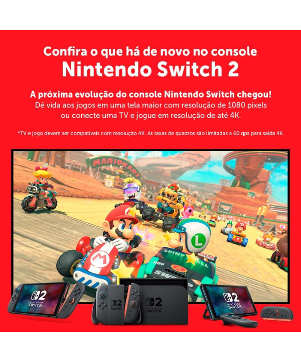 Console Nintendo Switch 2 + Mario Kart – Híbrido Portátil e TV, Edição com Jogo