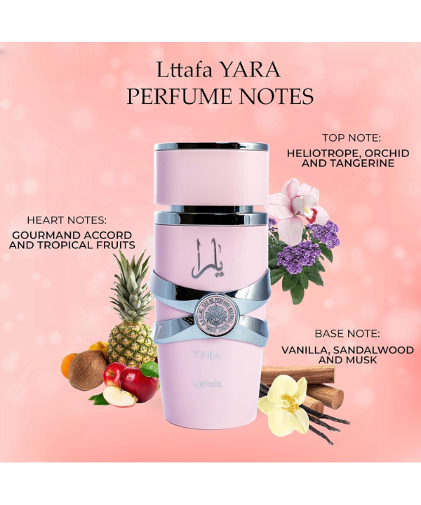 Perfume Feminino Yara Lattafa Eau de Parfum 100ml – Doce Cremoso e Marcante